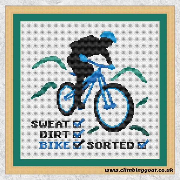 Mountain Bike Cross Stitch - Etsy