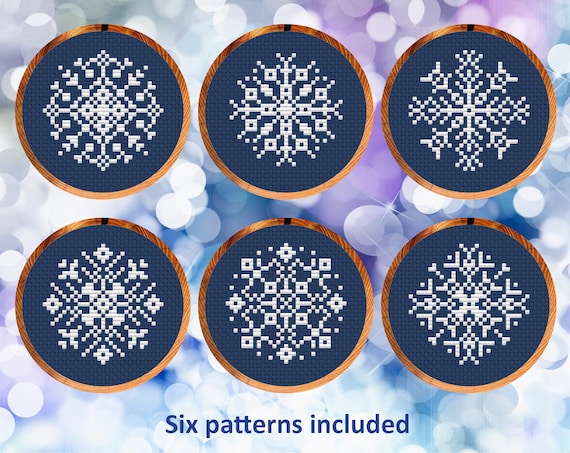 Cross Stitch Snowflakes Pattern Scandinavian Stock Illustration