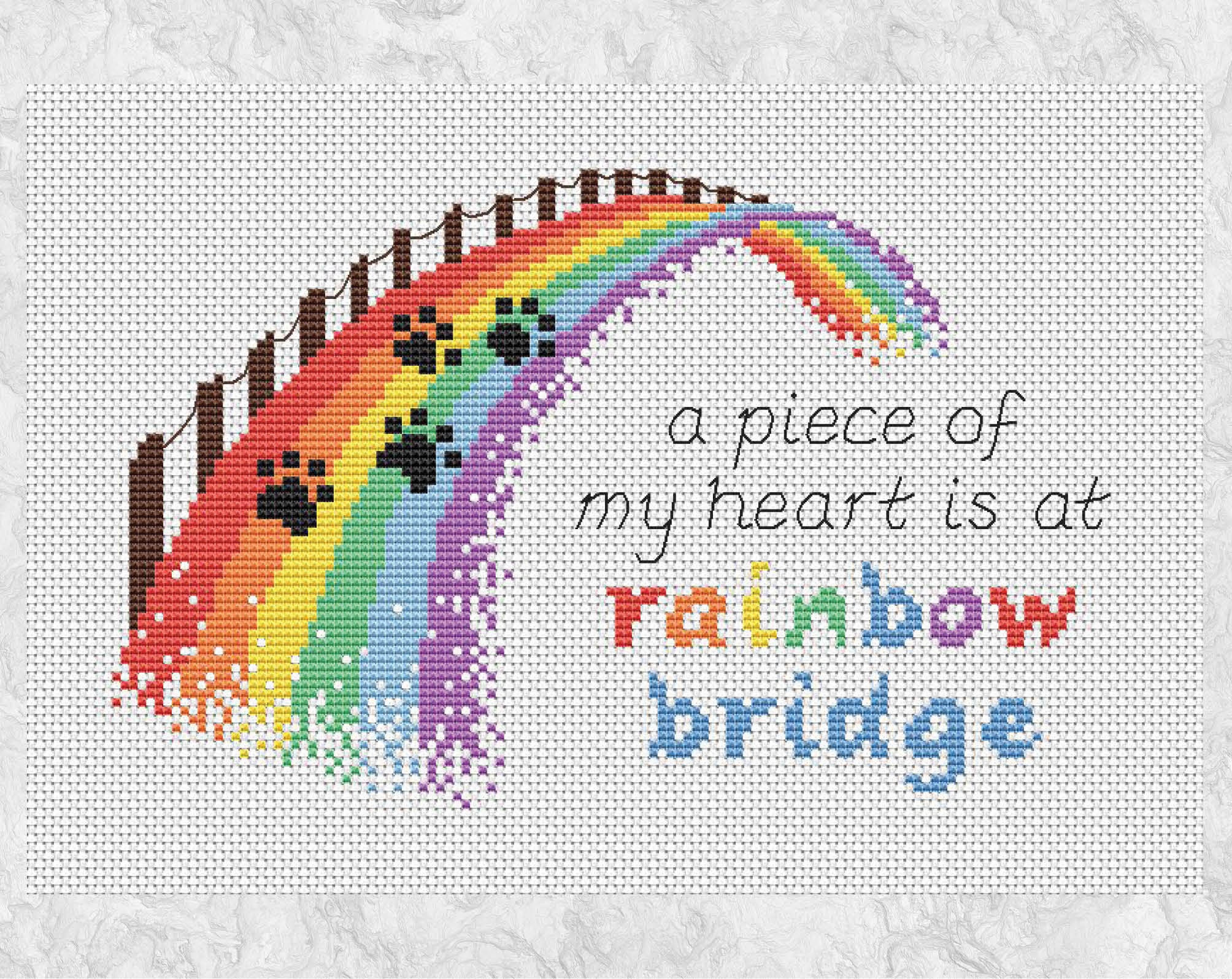 Rainbow Bridge Cross Stitch Pattern Dog Memorial Cat - Etsy Rainbow Bridge Cross Stitch Pattern Dog Memorial Cat - Etsy