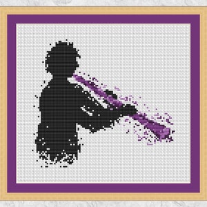 Clarinet cross stitch pattern (male), clarinetist, modern jazz and orchestra music cross stitch chart, instant download PDF