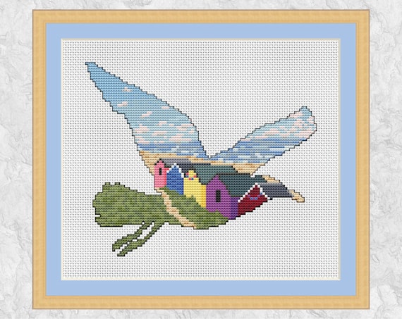 Beach Cross Stitch Pattern Modern Seagull Bird Counted Cross Etsy