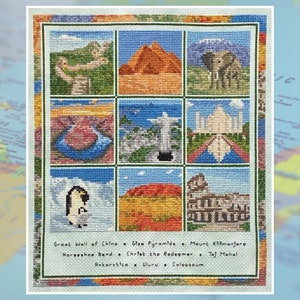 Travel the World cross stitch pattern - previous Stitchalong - instant download PDF