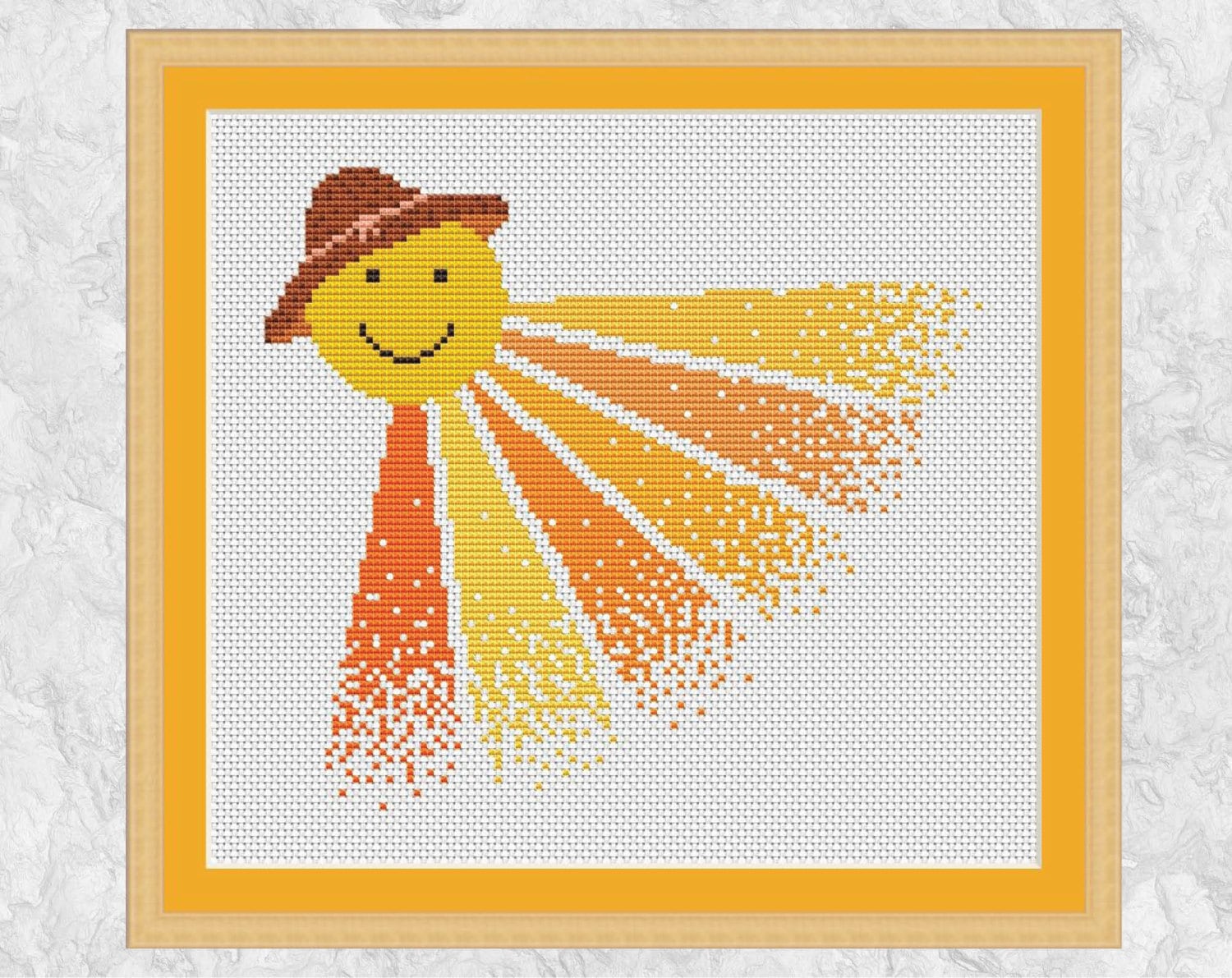 Sun cross stitch pattern printable cross stitch chart | Etsy