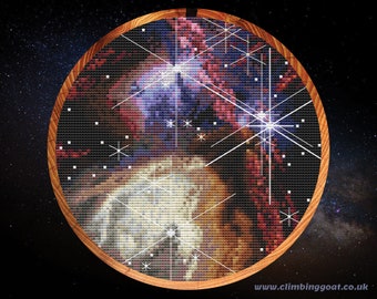 Rho Ophiuchi JWST Anniversary Image cross stitch pattern, astronomy and space design, instant download PDF