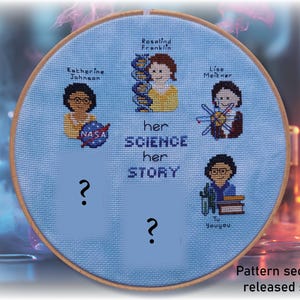 Her Science, Her Story: Women in Science Stitchalong cross stitch pattern
