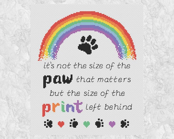 Pet Loss Cross Stitch Pattern Rainbow Bridge Words Of Etsy