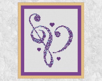 Abillyn Stamped Cross Stitch Kit - Music Note 'Ice And Fire' Pattern, 30x30cm Pre-Printed Embroidery Starter Kit - View #3