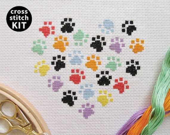 Cross Stitch Kit Cat, Cross Stitch Kit Beginner, Cross Stitch Kit