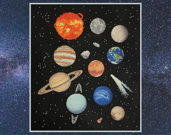 Planets Cross stitch Kit – Easy Stitch