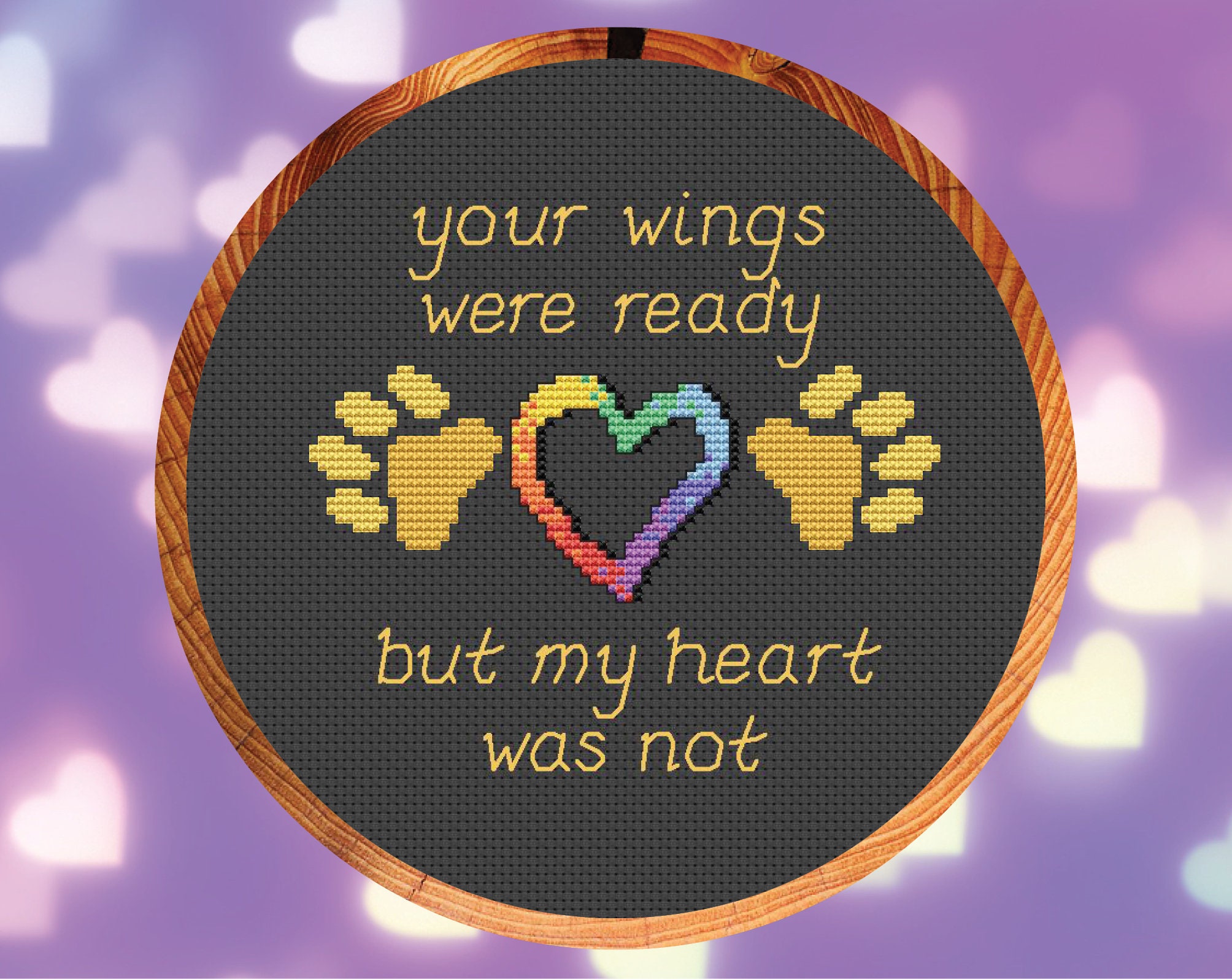 Pet Memorial Cross Stitch Pattern Your Wings Were Ready but Etsy