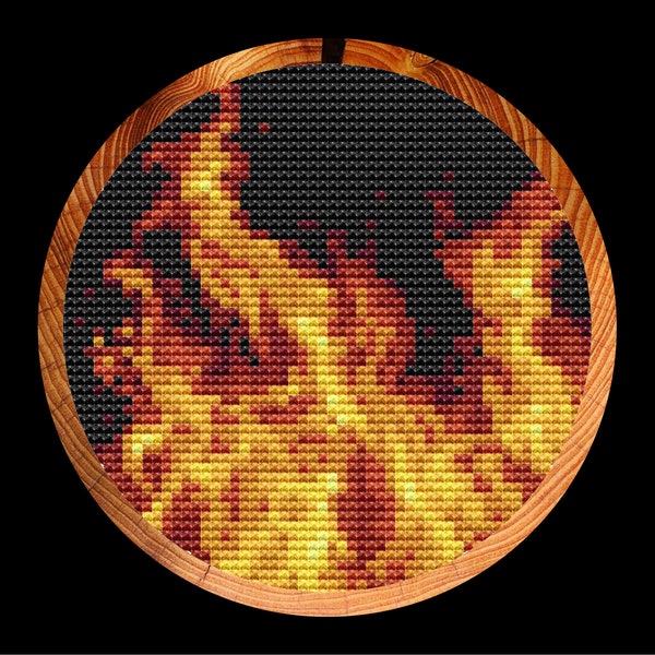 Circle of Fire cross stitch pattern, instant download PDF