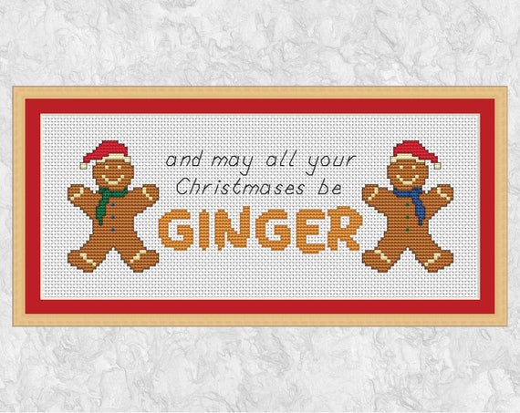 Funny Christmas Cross Stitch Pattern Modern Gingerbread | Etsy UK