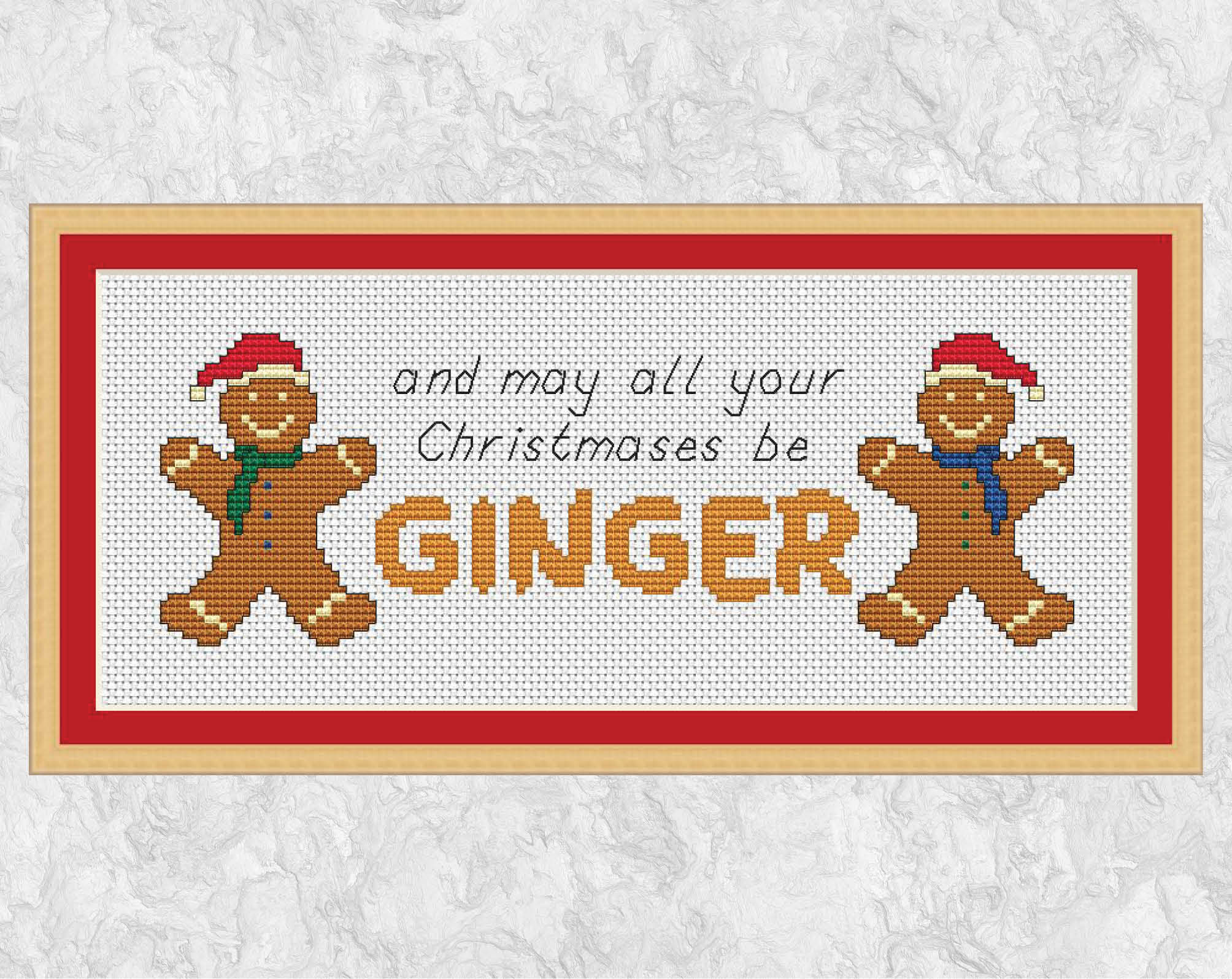 Funny Christmas cross stitch pattern modern gingerbread Etsy