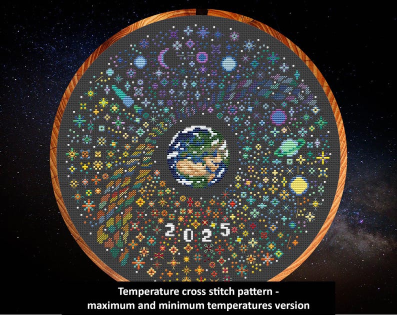 Rainbow Temperature Night Sky from Climbing Goat Designs