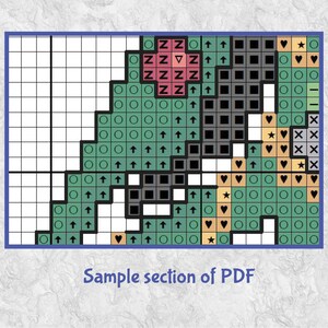 Christmas Tree Dragon Cross Stitch Pattern, Christmas Card or Ornament