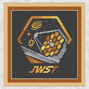 James Webb Space Telescope cross stitch pattern, astronomy and space cross stitch chart, instant download PDF