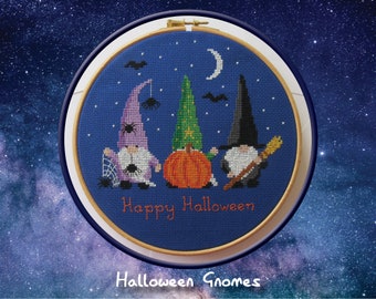 Halloween Gnomes cross stitch pattern - previous Stitchalong - instant download PDF
