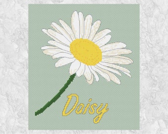 Daisy Cross Stitch Pattern PDF Modern Flower Counted Cross - Etsy Daisy Cross Stitch Pattern PDF Modern Flower Counted Cross - Etsy