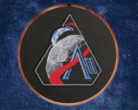 Artemis II NASA Mission Patch Cross Stitch Pattern PDF - Etsy