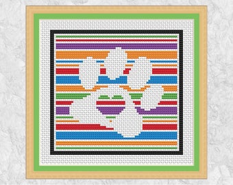 Easy paw print cross stitch pattern, printable dog counted cross stitch chart, cat, pet, full beginner instructions, animal lover gift, PDF