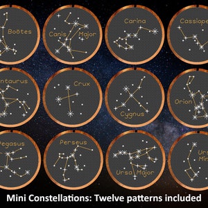 Mini Constellations cross stitch patterns - set of 12 patterns in comprehensive PDF booklet - instant download