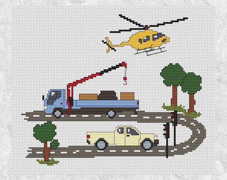 Vehicles Cross Stitch Pattern Children Trucks and Cars Cross - Etsy UK