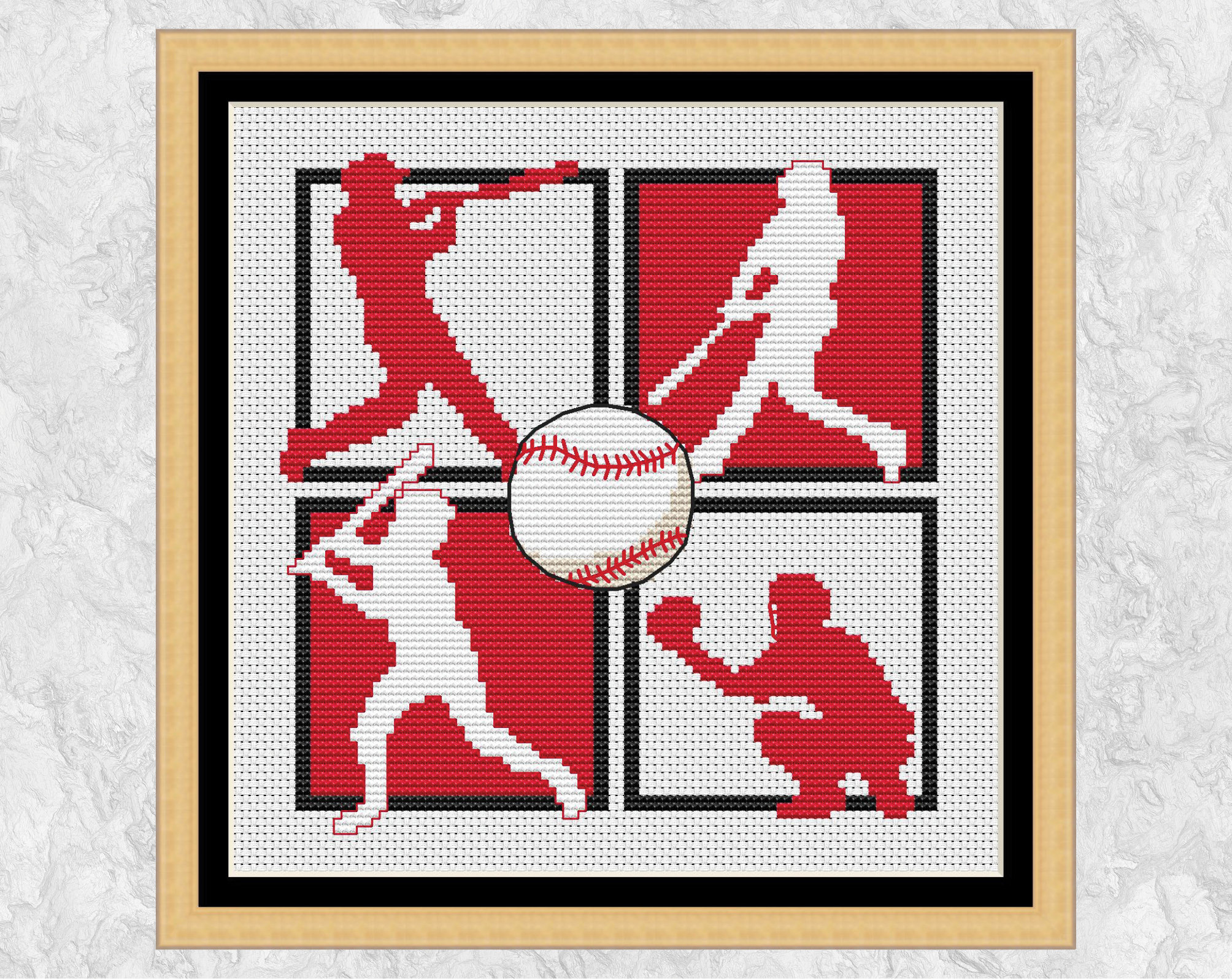 Baseball Cross Stitch Pattern Baseball Players Silhouettes Etsy Australia