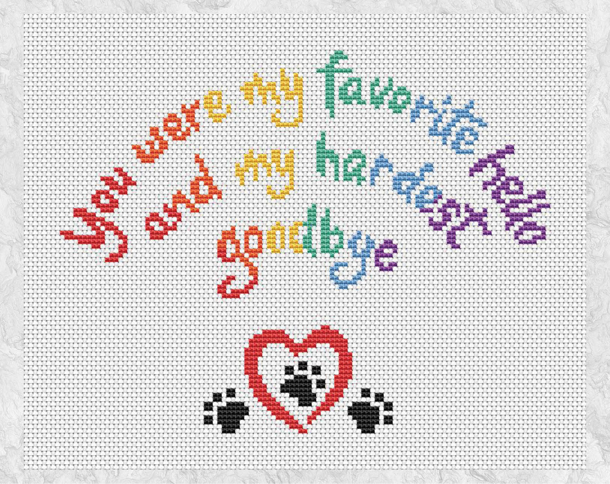Pet Memorial Cross Stitch Pattern Dog or Cat Loss Rainbow Etsy