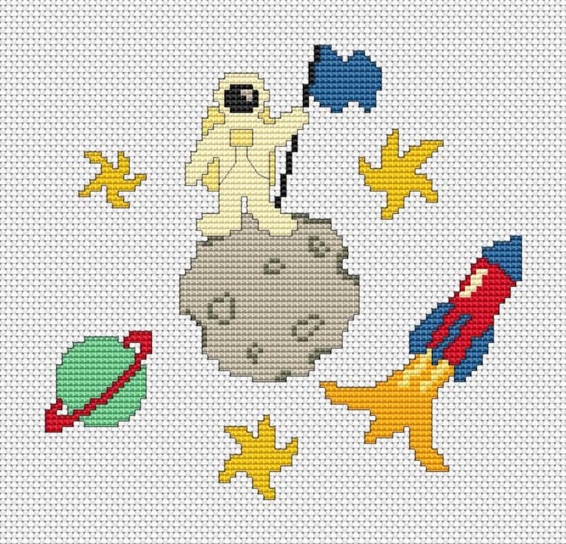 Space cross stitch pattern astronaut rocket planet moon Etsy Space cross stitch pattern galaxy cross stitch pattern pdf