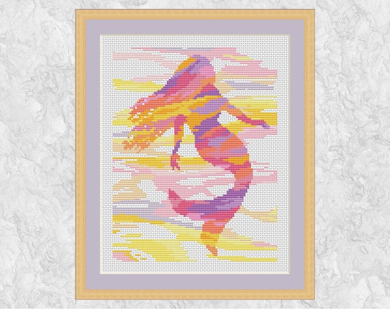 Mermaid Cross Stitch Pattern Printable Watercolour Silhouette - Etsy UK