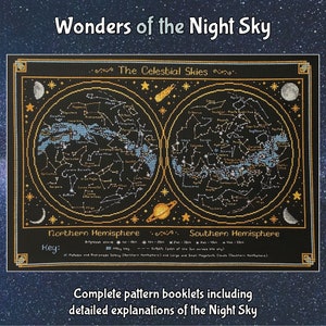 Wonders of the Night Sky cross stitch pattern, Constellations and Stars, previous Stitchalong - instant download PDF