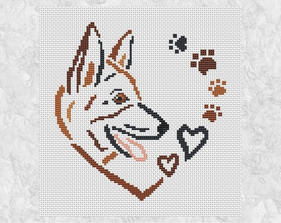 Kit Punto Croce Awesocrafts – Cane Colorato, Tessuto Stampato 11CT 36x36 Cm, Per Principianti - 2