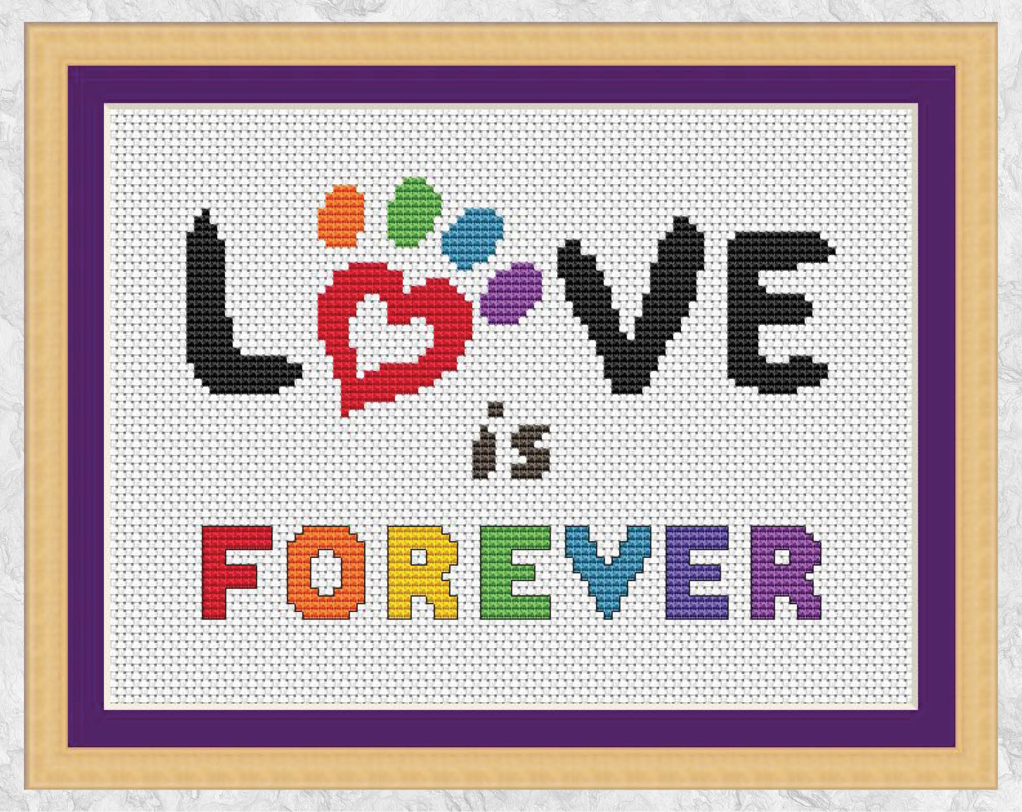 Pet Memorial Cross Stitch Pattern Love is Forever Dog or Cat Etsy