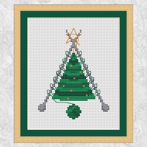 Modèle de point de croix sapin de Noël tricoté, téléchargement instantané PDF