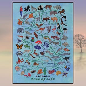 Animals Tree of Life cross stitch pattern