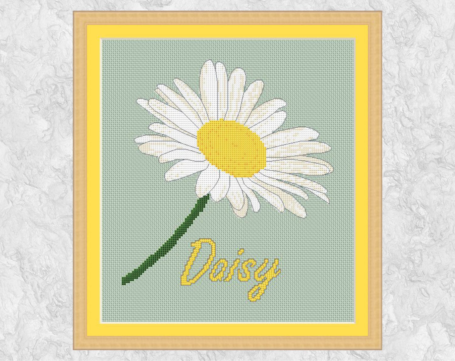 Daisy Cross Stitch Pattern PDF Modern Flower Counted Cross Etsy UK