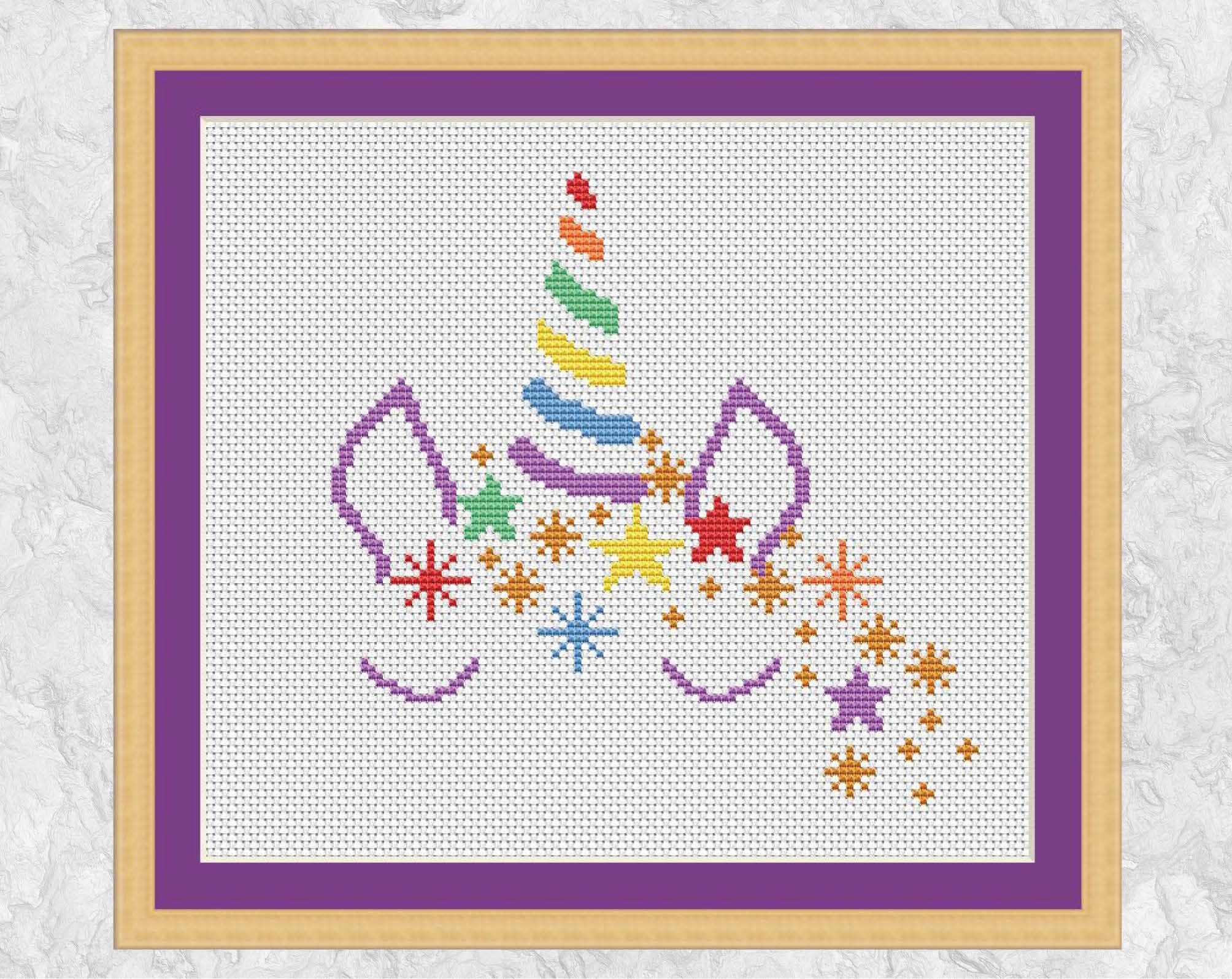 Unicorn cross stitch pattern easy fun fairy tale unicorn Etsy