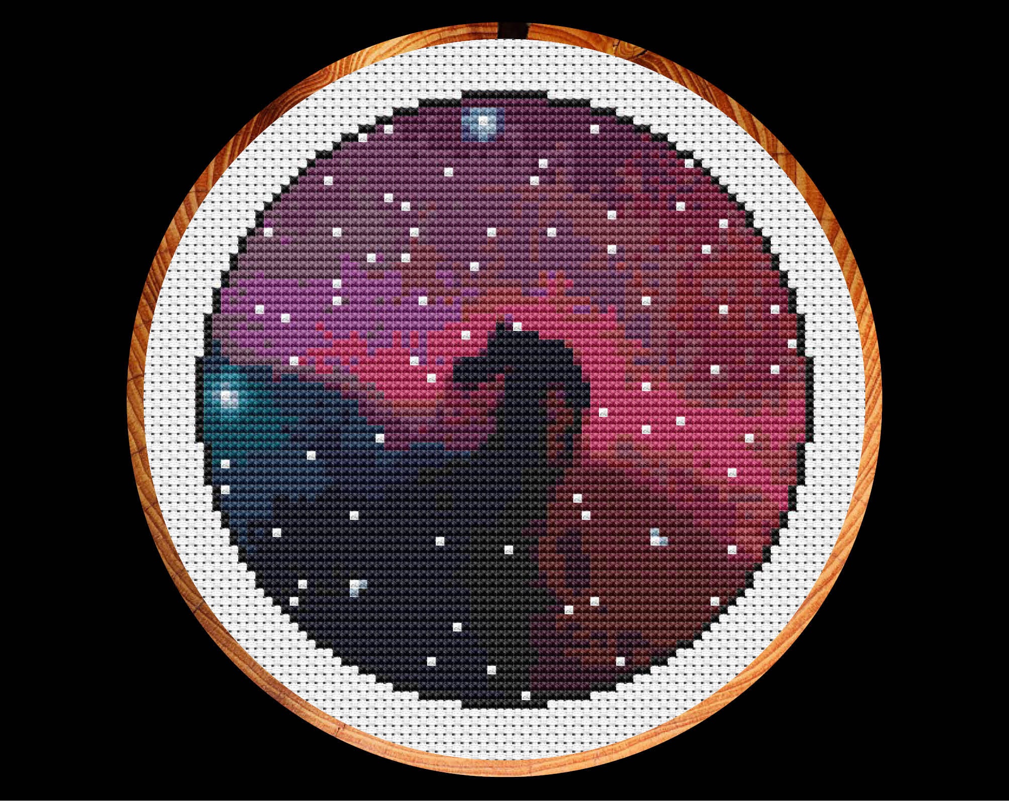 cross stitch graph of a horse head