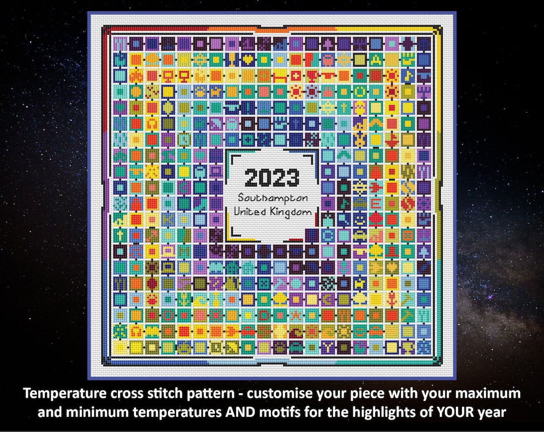 Temperature Cross Stitch Pattern Stitch Your Year in - Etsy
