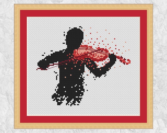 バイオリンのクロスステッチ パターン (男性)、音楽のクロスステッチ