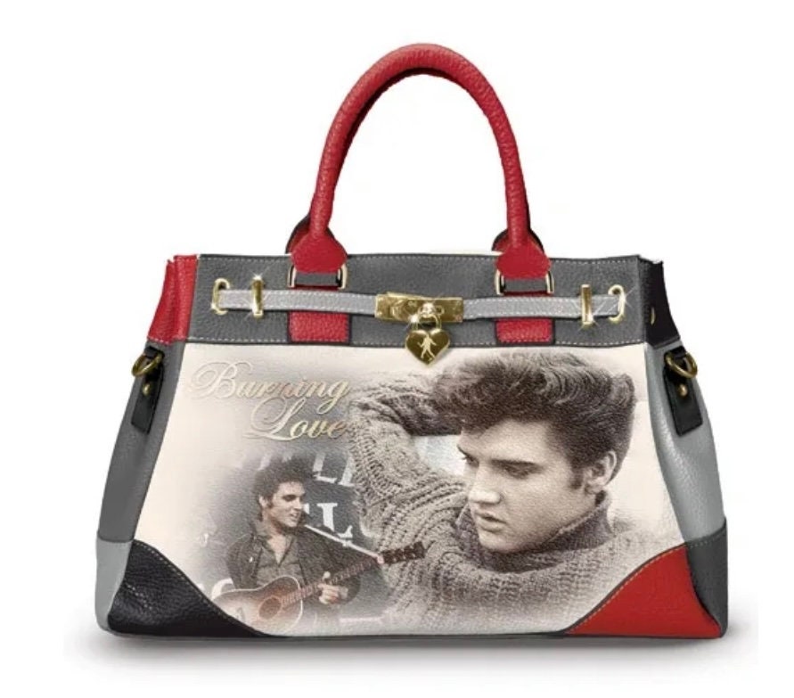 Elvis burning love handbag by Bradford Exchange