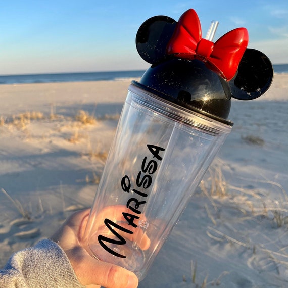 Personalized Mickey Mouse Minnie Mouse Tumbler With Straw 16 Oz. Custom  Tumbler With Straw Lid and Straw Disney Gift 