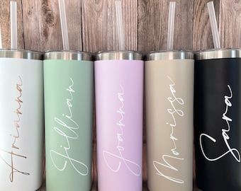 Vaso de acero inoxidable personalizado • Regalo de dama de honor • Vaso de despedida de soltera