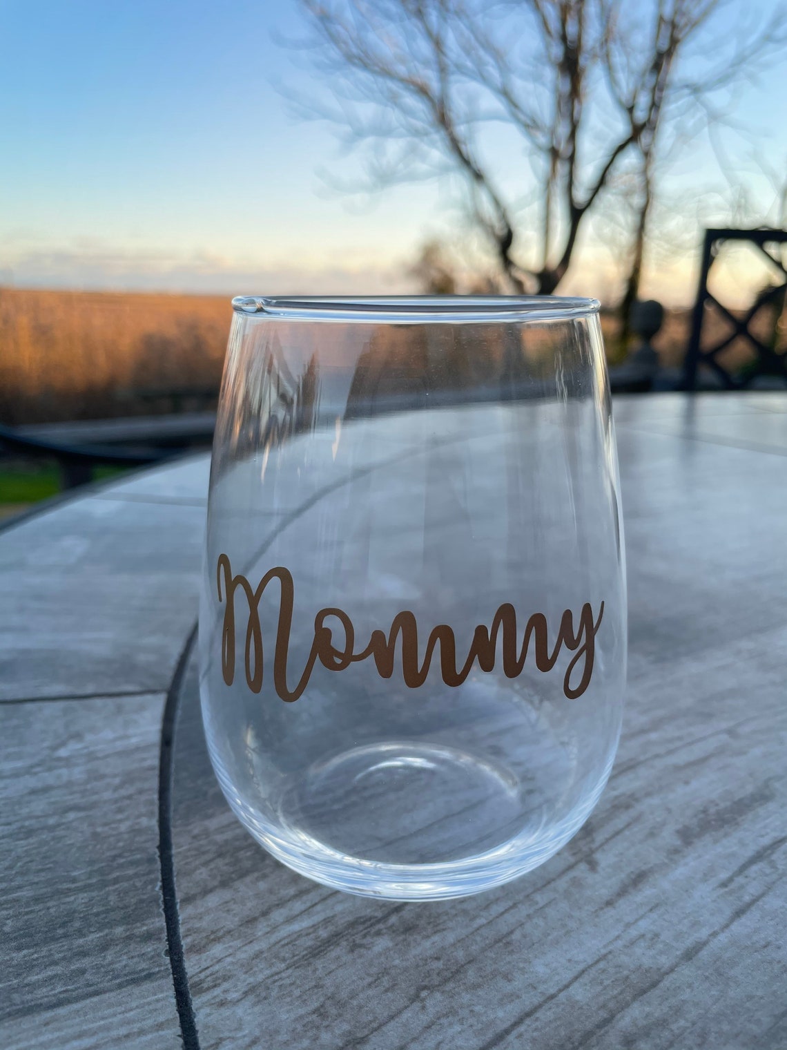 Custom Personalized Stemless Cursive Wine Glasses Etsy