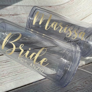 Personalized Bride/bridesmaid Tumbler With Straw 16 Oz. Custom Tumbler ...
