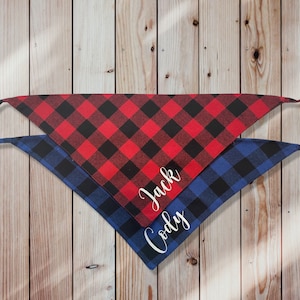 Dog bandana • Dog Mom Gift • Personalized Dog bandana • Dog Birthday bandana • Adopted Dog Bandana • Plaid Dog Bandana