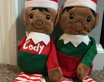 ELFOS PERSONALIZADOS de NAVIDAD afroamericanos/hispanos **Elfo personalizado de estantería, envío gratuito personalizado