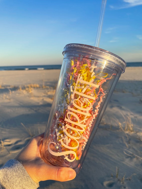 Personalized Tumbler With Straw 20 Oz. Custom Tumbler With Straw Lid and  Straw Personalized Tumbler With Straw clear Tumbler Gift 