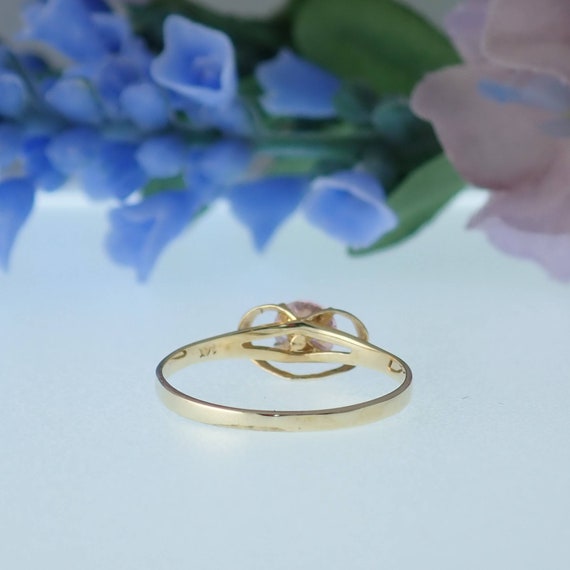 Vintage Gold Ring, Pink Gemstone, 14K Solid Gold,… - image 10