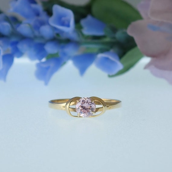 Vintage Gold Ring, Pink Gemstone, 14K Solid Gold,… - image 9